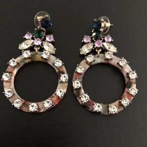 Multicolor Tortoise Earrings with Stones
